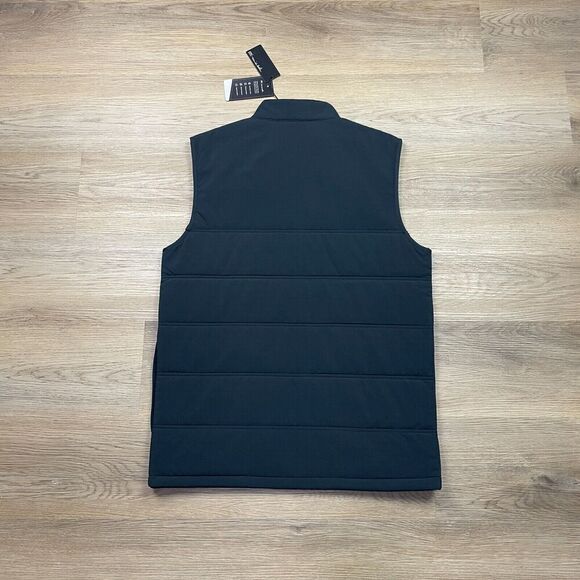 Travis Mathew Vest Mens Medium Black Puffer Cold Bay Golf Full Zip - Picture 6 of 10